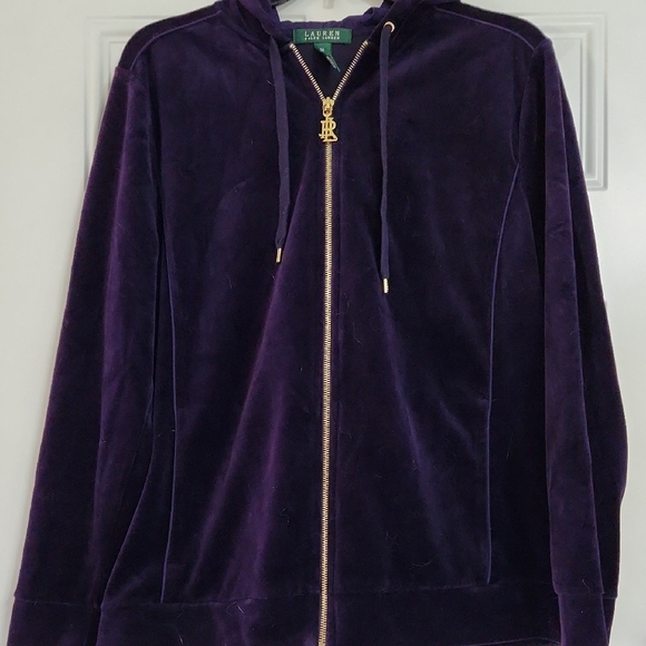 Ralph Lauren Pants - Ralph Lauren Deep Purple Velour Jacket & Pants